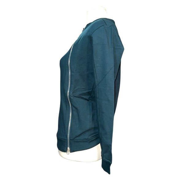 Universal Standard Meridian Zip Pullover Sweater Sz 4XS (XS 00-0) Teal Green Lon - Picture 8 of 15